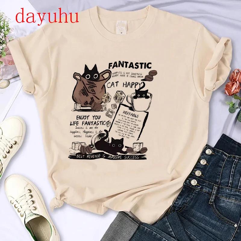 

Футболка с котом в стиле шинуазри, забавная летняя ретро-трендовая футболка с рисунком котенка, футболка для женщин, дизайн, для влюбленных, повседневная, с короткими рукавами 4XL