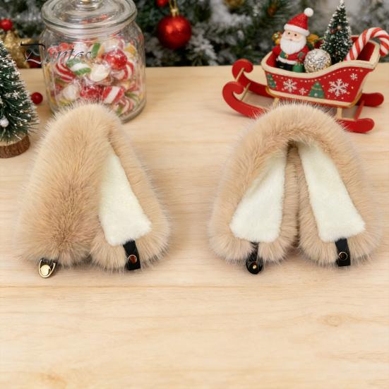 Luxury Faux Fur Accessory Fake Scarf Puffy Collar Trim Adjustable Button Fastening Neck Removable Plush Winter Warmer Wrap Thermal Quick Close