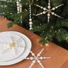 Christmas Tree Hanging Ornament with Faux Pearls Styling, Elegant Holiday Decors for Branches, Window, and Home Accents