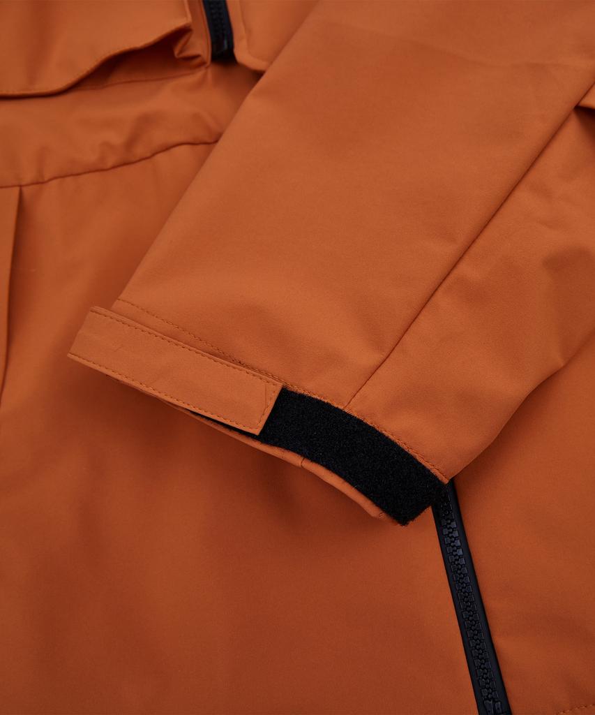 Kalapatthar 3Layer Offset Zip Pocket Hooded Jacket - Camel
