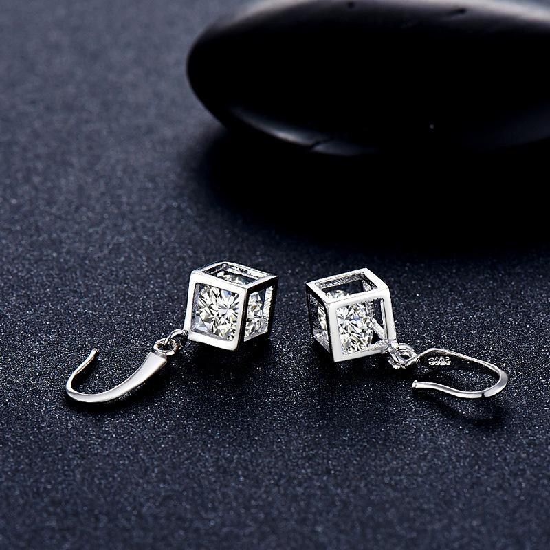 New 925 Sterling Silver Earrings AAA Zircon For Women Exquisite Student Girlfriend Jewelry Accessories Wedding Fashion Gift