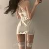 Satin Silk Mesh Nightwear Halter Sleeveless Nightdress Fashion Lace Nightgown  Girl