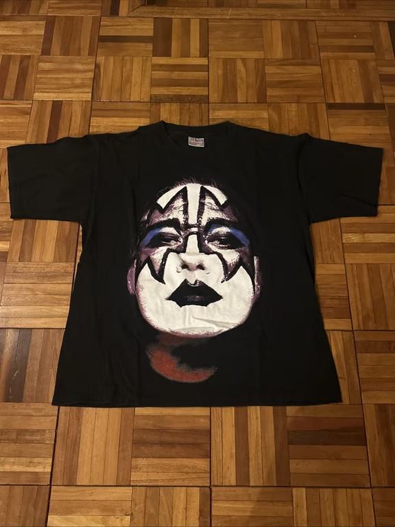 Винтажная футболка KISS Ace Frehley РЕДКАЯ с принтом Большое лицо Маска Vtg Одиночный шов RIP Унисекс XL