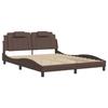 VidaXL Cadre de Lit Viana sans Matelas, Lit Rembourré avec Coussin, Lit Double, Lit Adulte Chambre, Moderne, Marron 160x200 3208105