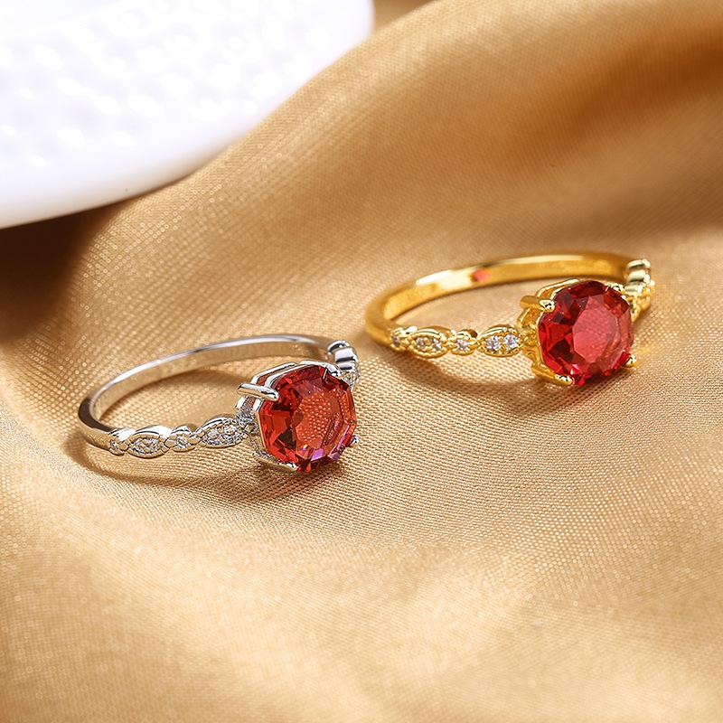 Lindon Classic Copper Alloy Zircon Ring Ladies Jewelry Wedding Promise Party Gift