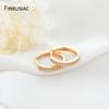 Luxury Rainbow Zircon Hoop Earrings For Women 14K Gold Plated Brass Round Huggie Earrings Wedding Jewelry Gift