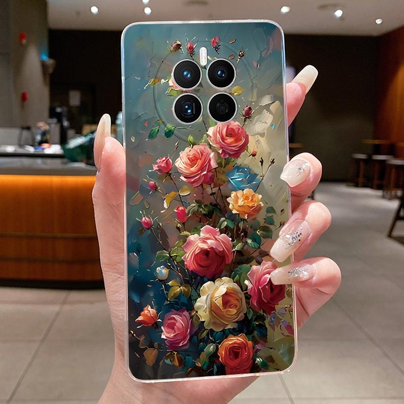 Phone Case For Huawei Mate 50 50E Butterfly Bow Protective Casing For Huawei Mate 50 Pro Transparent Soft Silicone TPU Cover