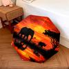 Animals and Sunset Pattern, Automatic Folding Umbrella, Portable and Foldable Design, 8 Ribs, a Christmas or Birthday Gift.