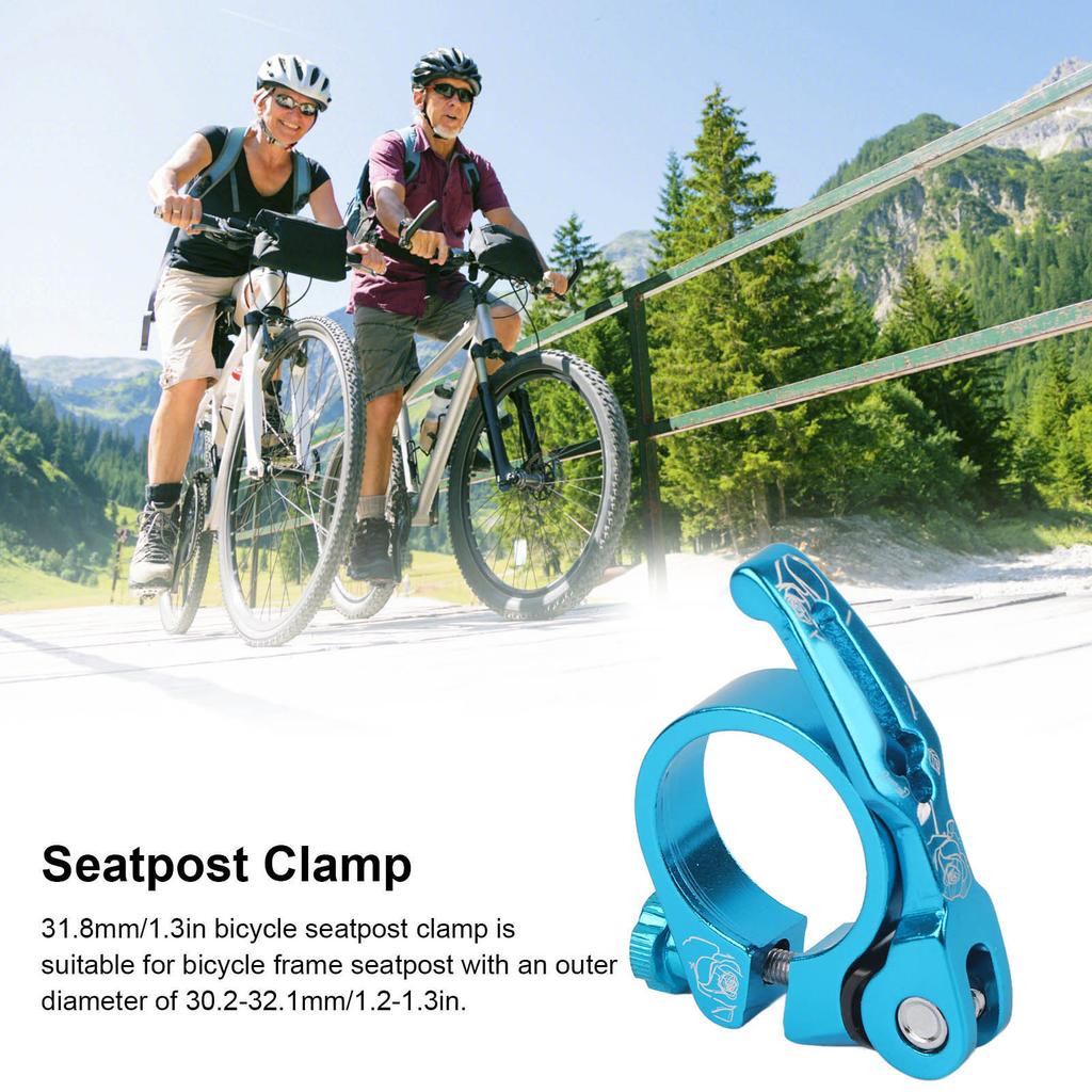Quick Release Seatpost Clamp Aluminum Alloy 34.9MM Seat Clamp for Bike Road Bike Casual Bike