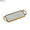 Golden Mirror Glass Tray Decorative Branch Storage Trays Dressing Table Jewelry Necklace Display Plate Cosmetics Organizer
