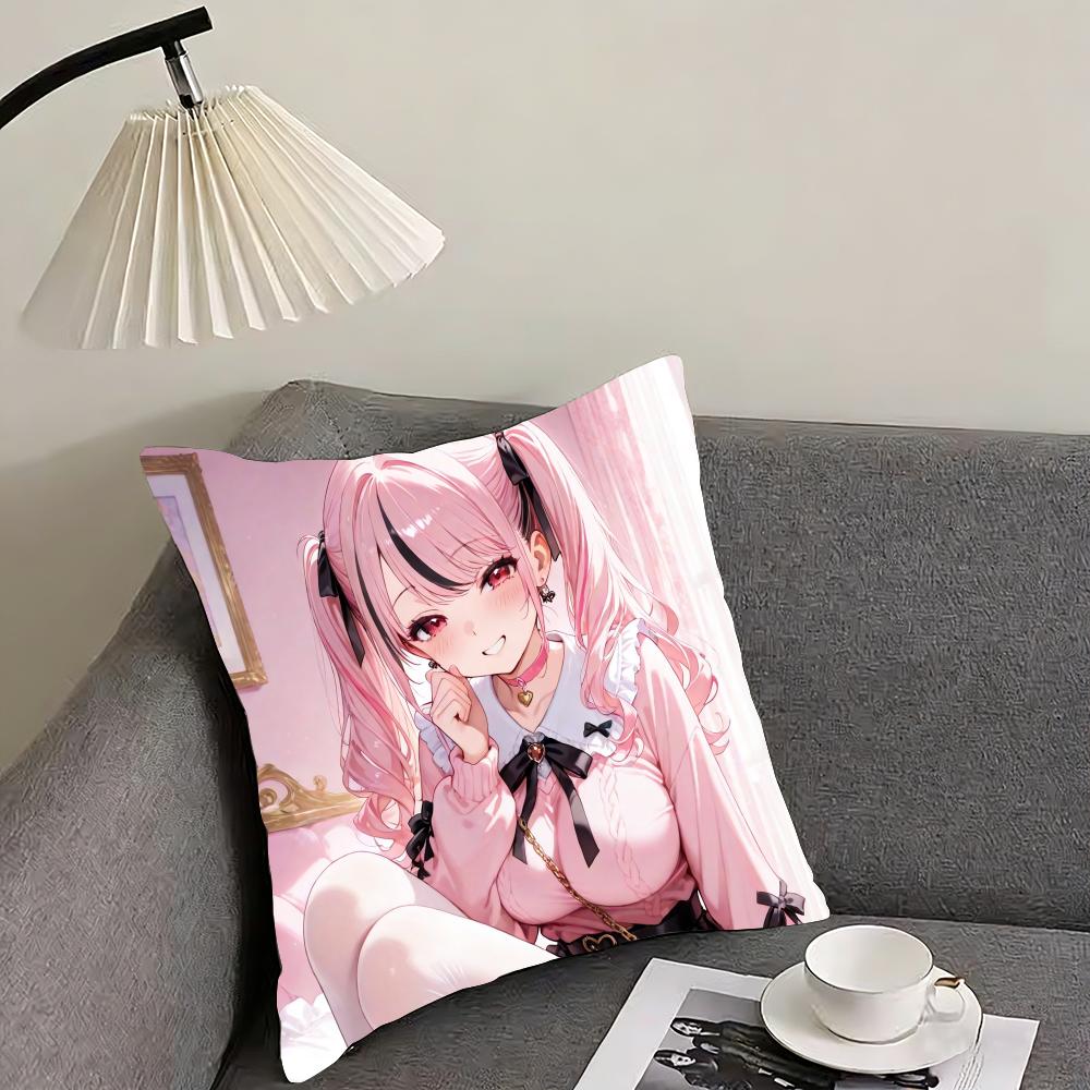 Chocola Nekopara Anime Cushion Cover Reversible Plush Pillow Cover – For car, sofa, bedroom, perfect as a gift.