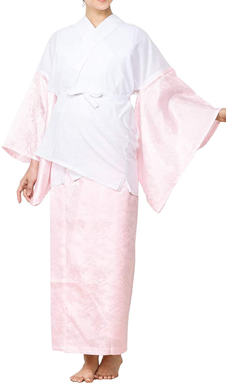 

моющееся нижнее белье с застежкой на воротнике для женщин розовый воротник [Kyoetsu] Двухкомпонентный узор, полуворотник (M, (с открывашкой)) розовый