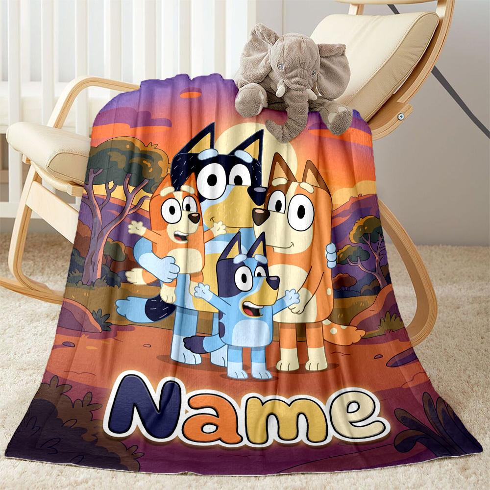 Happy Birthday Celebration Customize Your Name Blanket Gift Customizable Blanket Comfortable Suitable for Sofa Living Room Office Chair Seaside