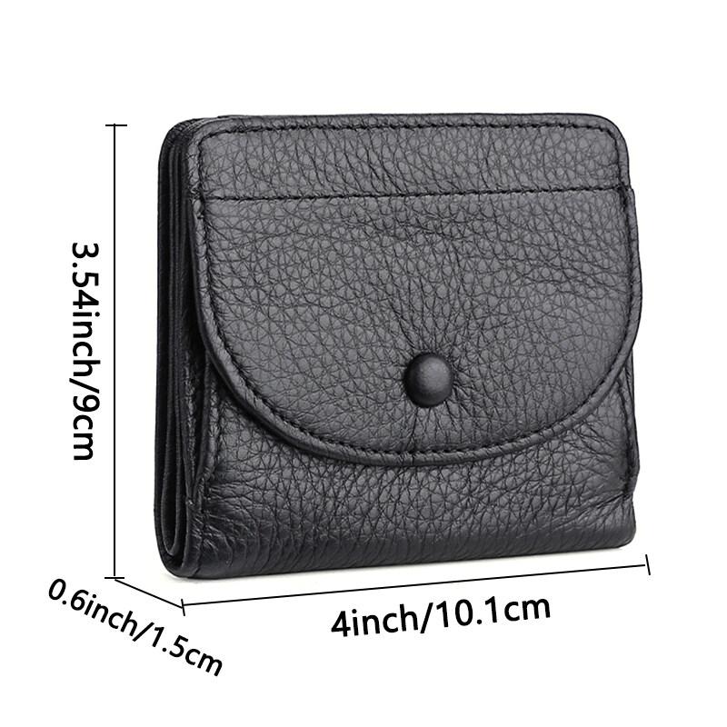 Women's Genuine Leather Top Layer Cowhide Coin Card Holder Wallet Multi-functional Coin Lady Purses