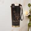BaWangChaJi 316 Stainless Steel Aesthetic Insulated Coffee Cup with Double Straw Design