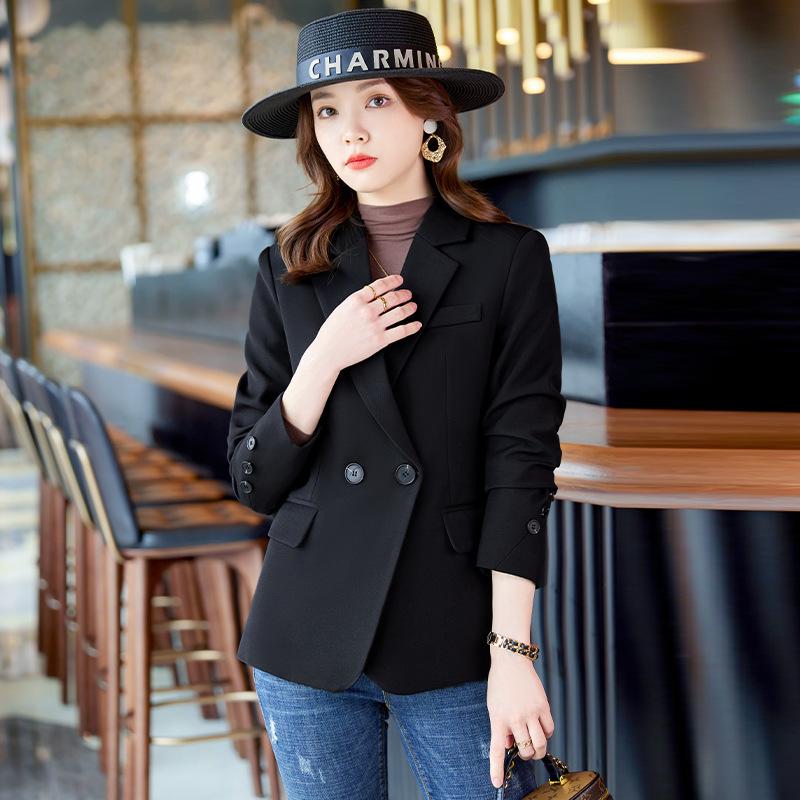 Khaki Slim Fit Casual Blazer for Women - Spring/Autumn 2026 High-End Style