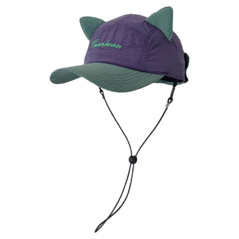 Modern Cats Ears Sun Caps with Sunglasses Breathable Sun Protective Headwear Snapbacks Hat For Outdoor Adventures