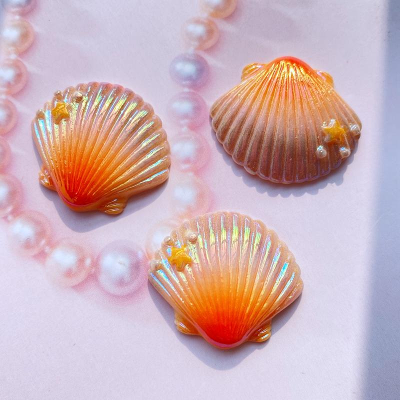 8Pcs Mini Lovely Colored Shells Flat Back Resin Art Supply Decoration Charm Craft Hair Bow Accessories H550