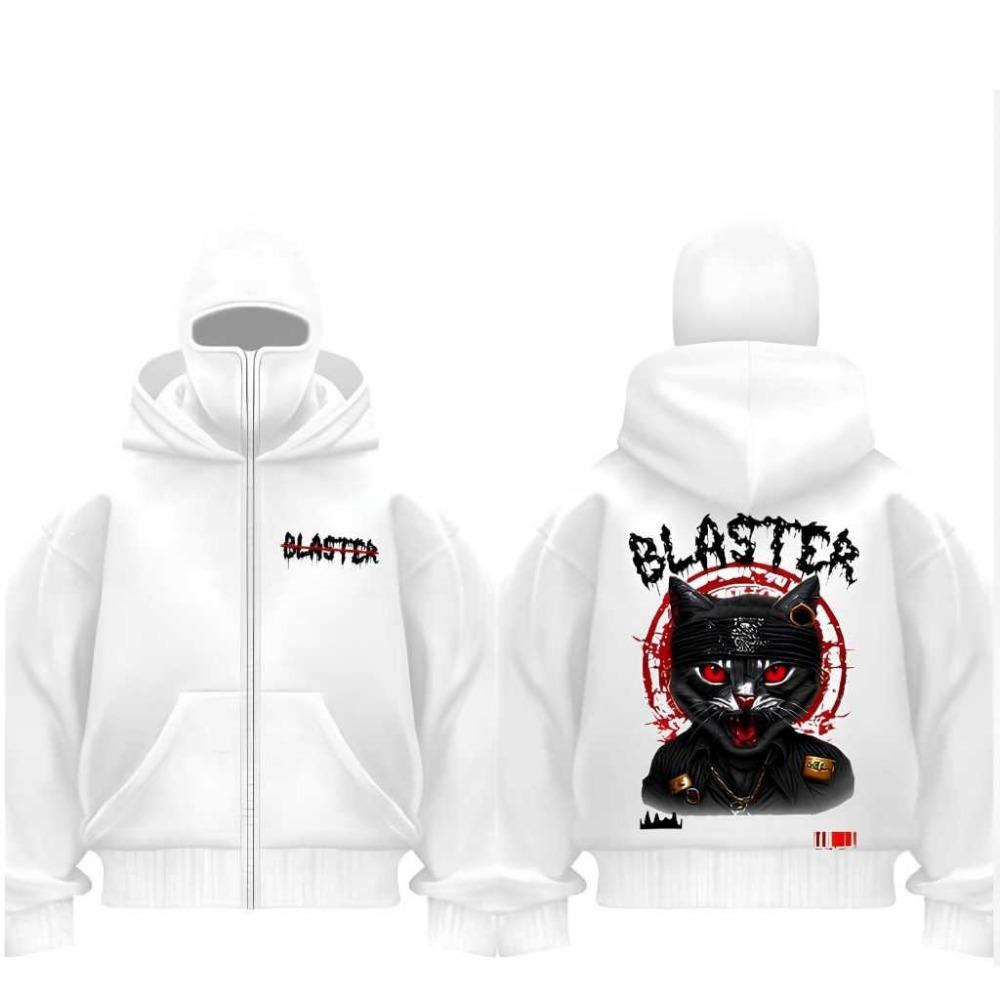 Men Zip-Up Hoodie Zipper Balaclava BLASTER / Jaket Boxy BLASTER Hitam Anak Dan Dewasa Terbaru Dan Terlaris
