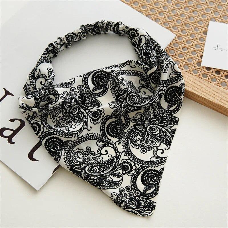 

Новый богемный принт, треугольный платок на голову, модные эластичные ленты для волос, банданы, повязки на голову для женщин, аксессуары для волос, головные уборы, подарок