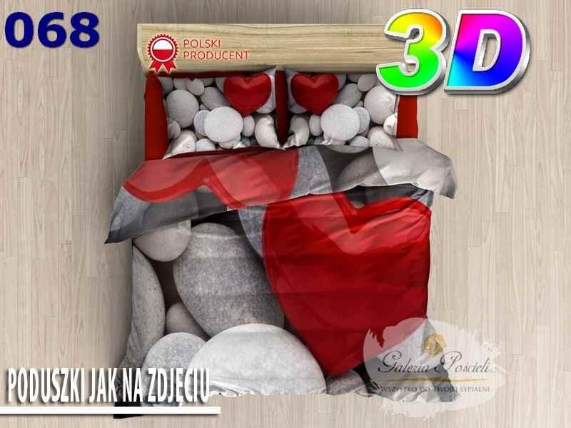 3D Cotton Satin Bedding 160x200cm HEART ON STONES
