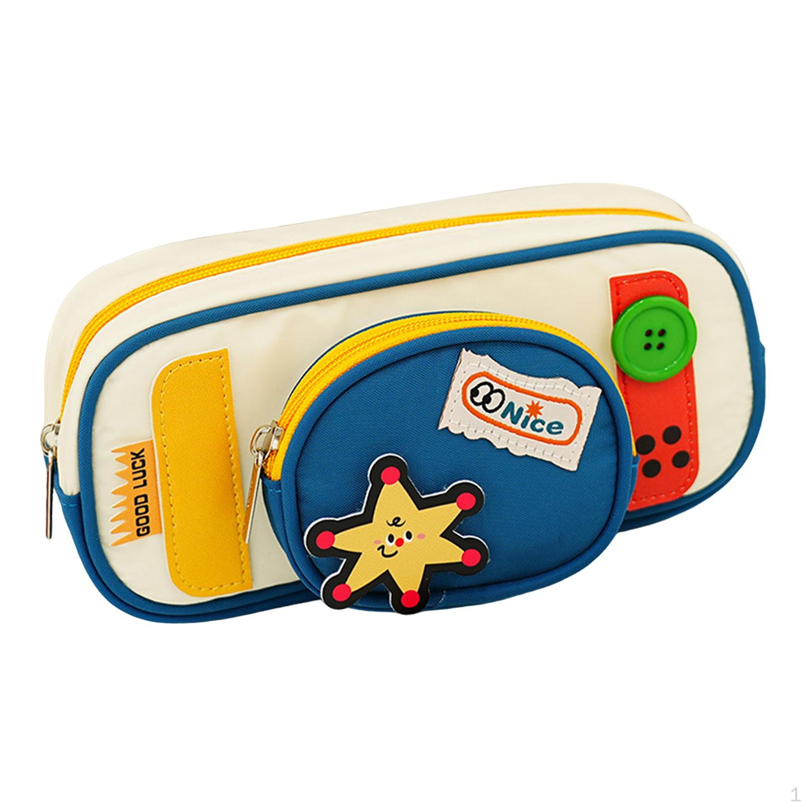 

Пенал Рисование Большой Школьные Принадлежности Молния Сумка для Карандашей Макияж Косметика Канцелярский Мешочек для синий