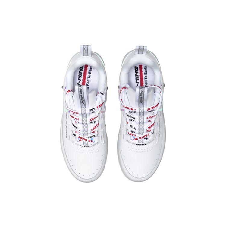 Li Ning CF Earth Seven Days Balanced Lightweight Low Top Skate Shoes Women Skate Shoes White AGCP232-12