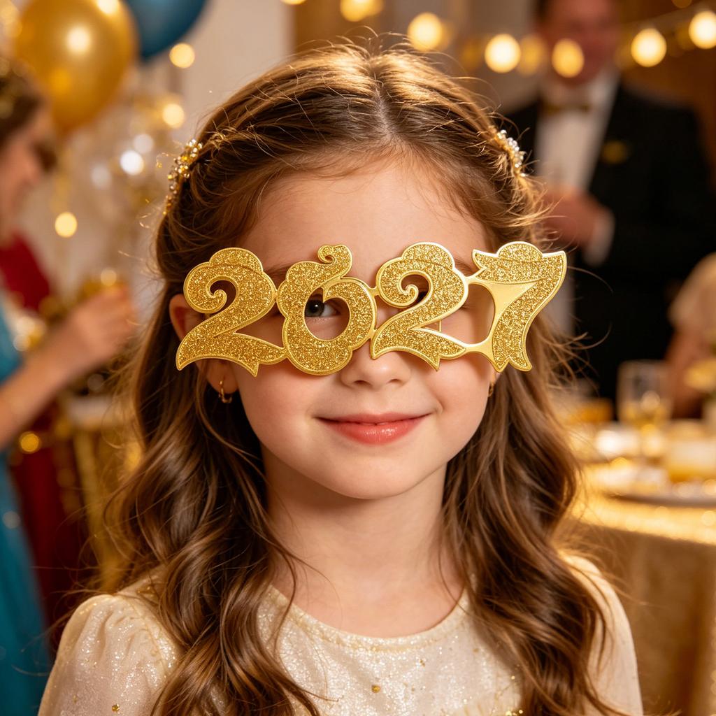 4Pcs Photo Props Glasses 2027 Party Eyewear Bright Colors Plastic Party Glasses for New Years Eve Celebration Photo Booth Props