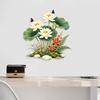 White Lotus Wall Sticker Waterproof Self-Adhesive Flowers Lotus Leaf Wall Decal Peel And Stick
