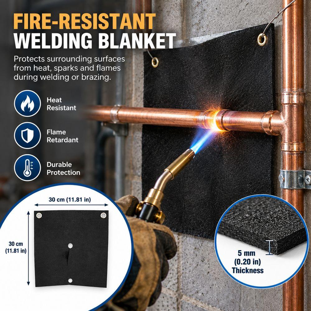 0Flame Resistant Up To 3000℉ Fireproof Welding Blanket Heat Shield Mat  For Brazing Soldering