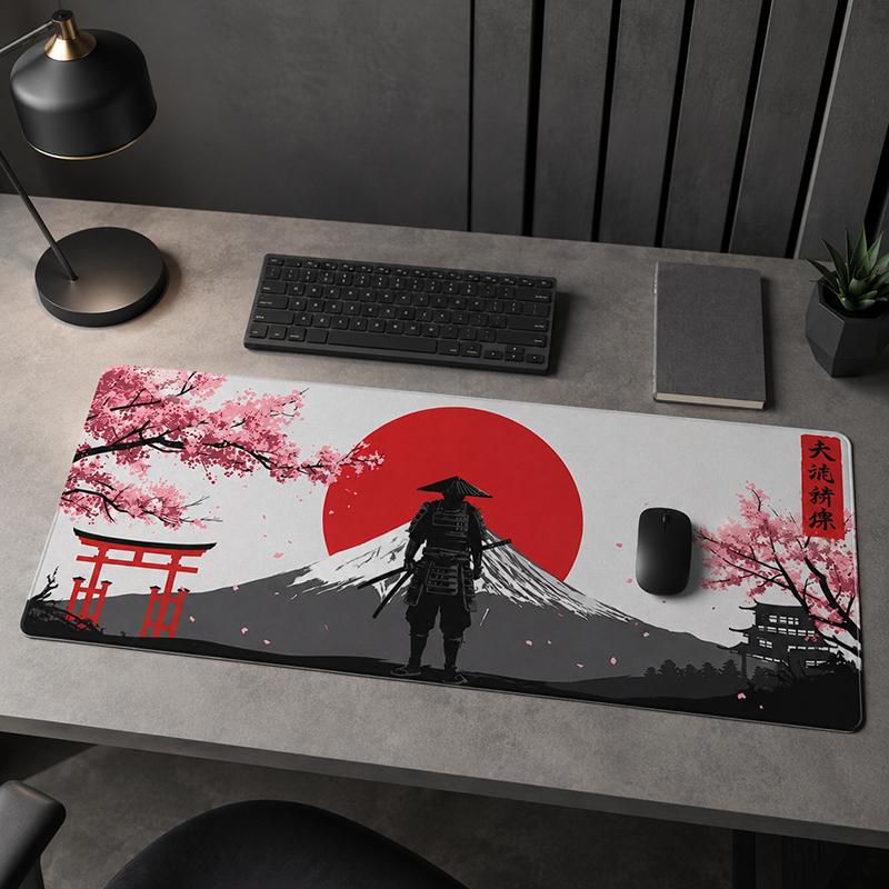 Red Sun Torii Samurai Mouse Pad Gaming XL Home Large HD Mousepad XXL keyboard pad Non-Slip Natural Rubber Carpet Office