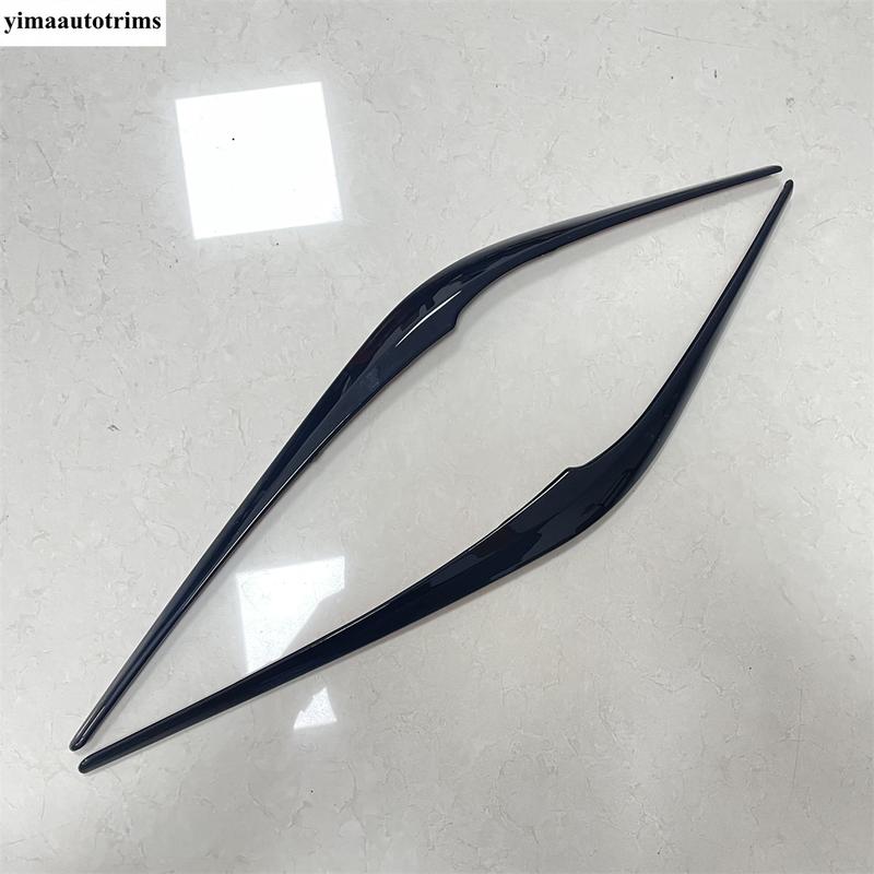 Front Head Light Eyebrow Strip / Rear Lamp Eyelid Decoration Cover Trim Carbon Fiber Accessories For Mazda CX-5 CX5 2017 -