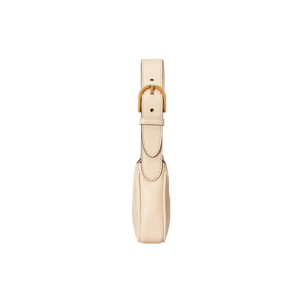 Gucci Aphrodite Gold Trim Double G Logo Zip Closure Leather Mini Handbag Women handbag Ivory 739076-AAA9F-9004