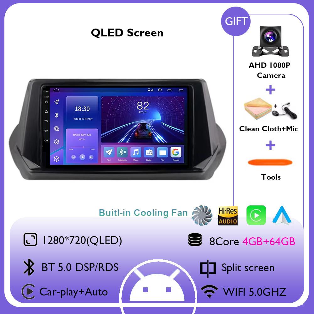 9Inch Android 14 Wireless Carplay Auto For Peugeot 2008 208 2019 2020 2021 2022 Car Radio Multimedia Video Player Navigation GPS
