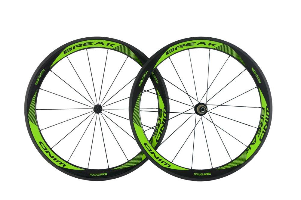 Sunrise Superteam Bike Carbon Road Wheels 700Cx50mm Clincher Wheelset Green