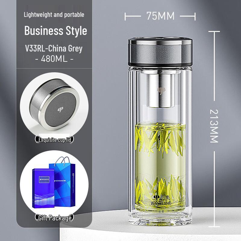 Wanxiang Double-Layer Heat-Resistant Glass Cup