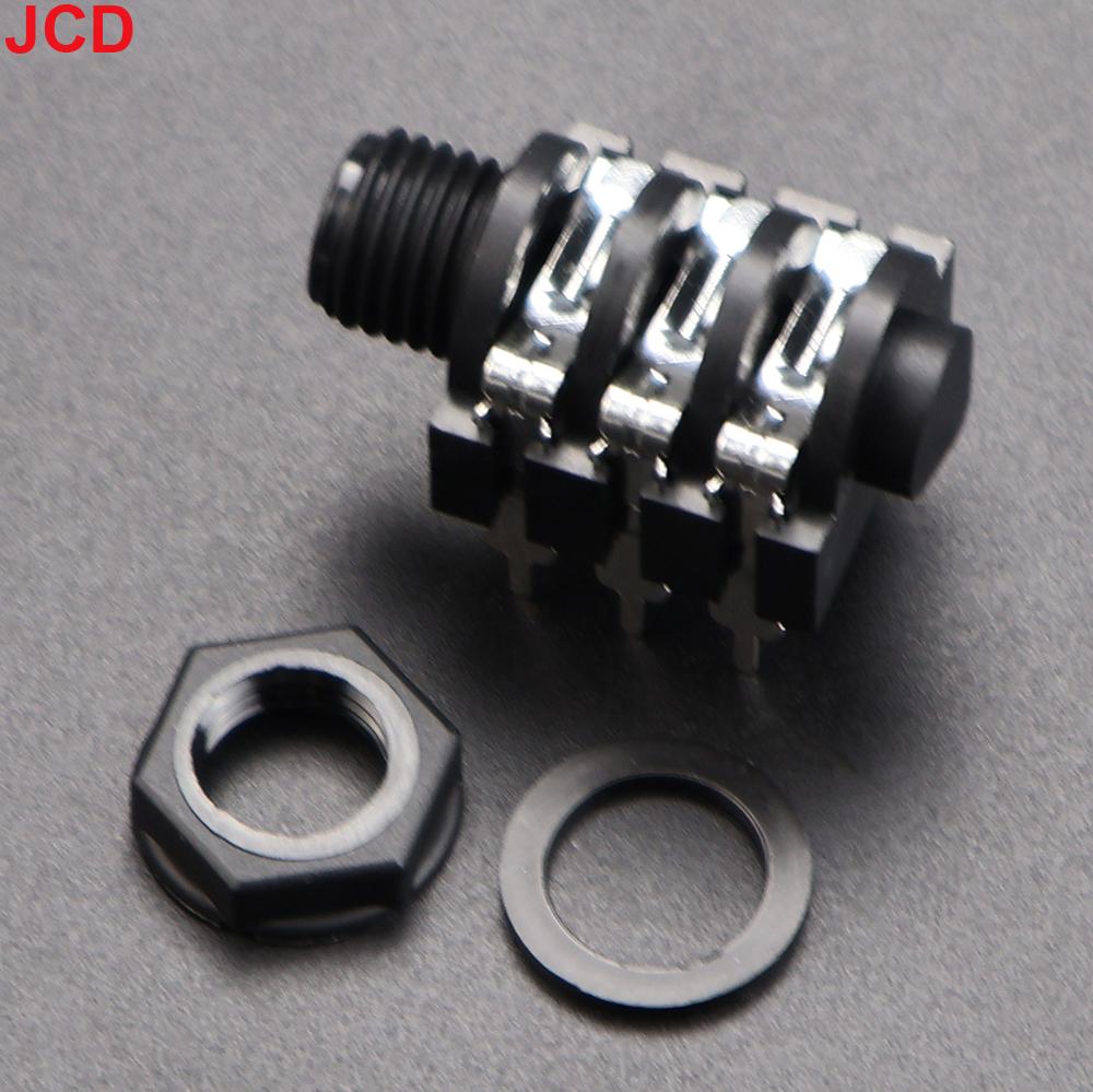 

JCD 5pcs 6.35mm Jack 1/4 6Pin Stereo Female Headphone Socket Audio Plug Microphone Jack Thread PCB Panel Mount Connectors
