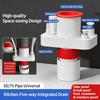 Plastic Kitchen Pipe Connector 5 In 1 Odor-Proof Multi-port Drainpipe Joints Sealing Multi-Functional Drainpipe Connector