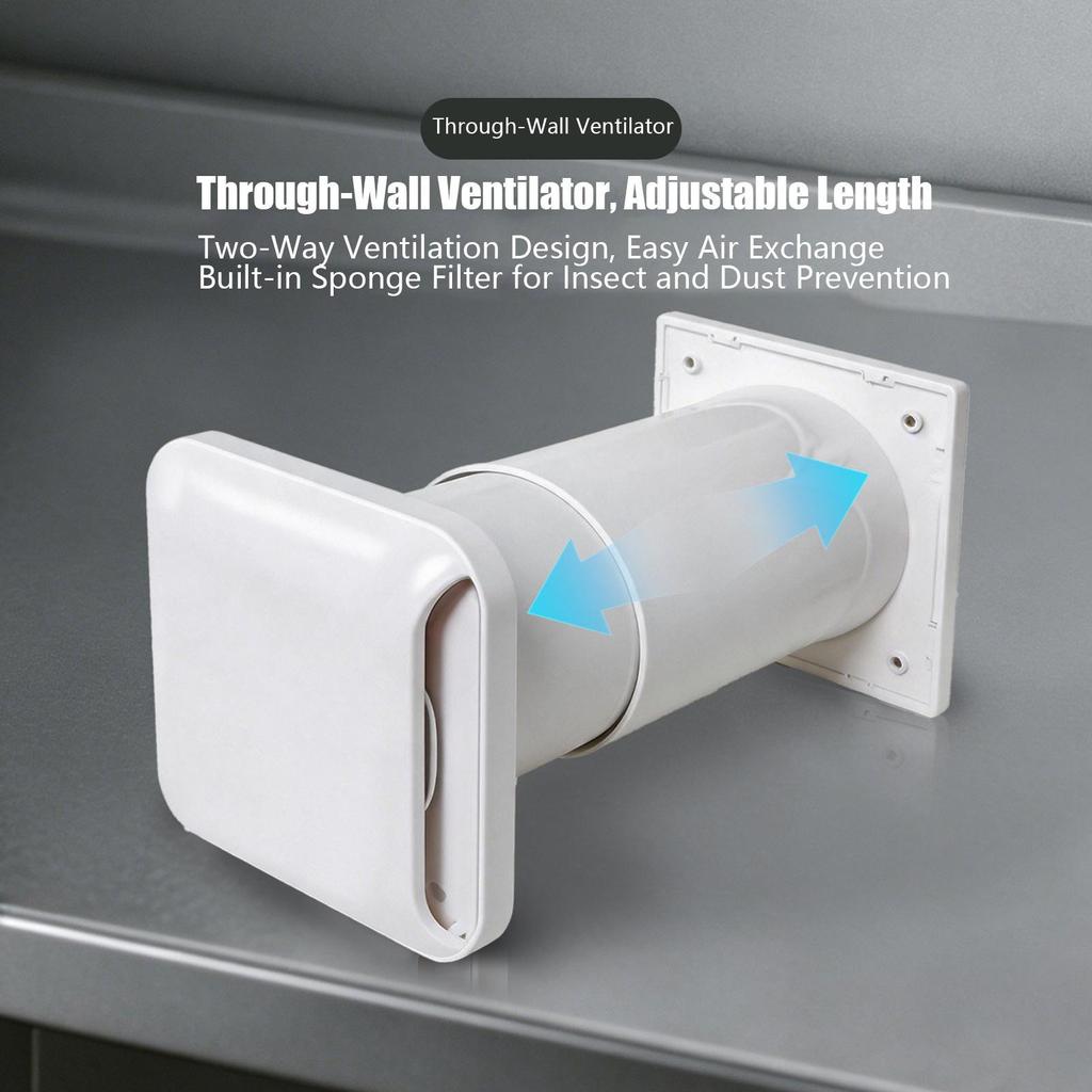 1" Through Wall Ventilation Kit Passive Air Intake Exhaust Set with Louver Grille, Universal Wall Vent for Home Bathroom Kitchen