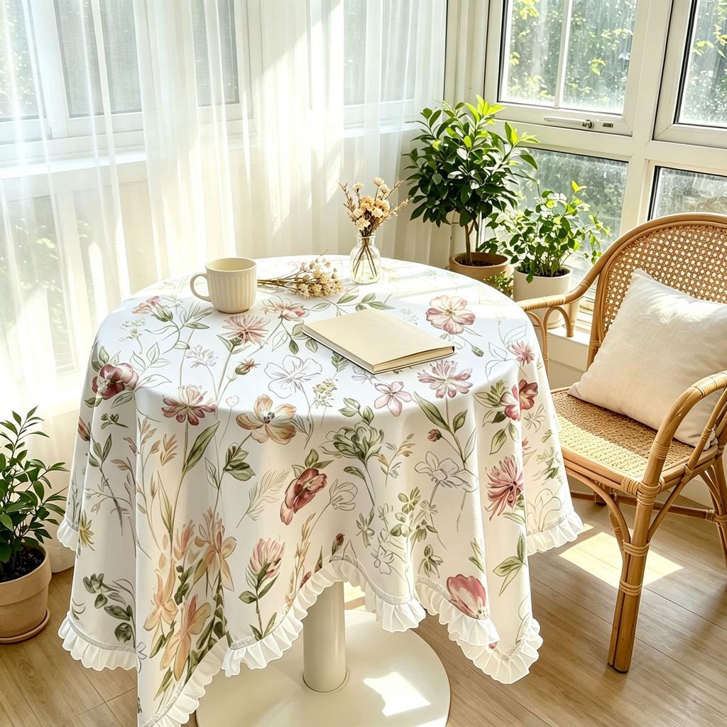 Spitzentischdecke: Rustikal Floral, Frische und Verspielte Wohnkultur für Wohnzimmer und Schlafzimmer—Staubdichte Runde und Quadratische Tischdecken