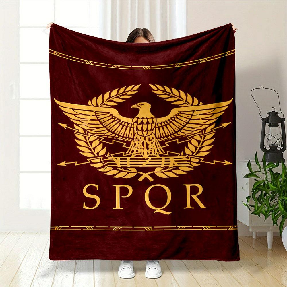 Roman Eagle SPQR Blanket bedroom Blanket for Livingroom Couch lunch break Soft Cozy throw for Friend's festival Gift