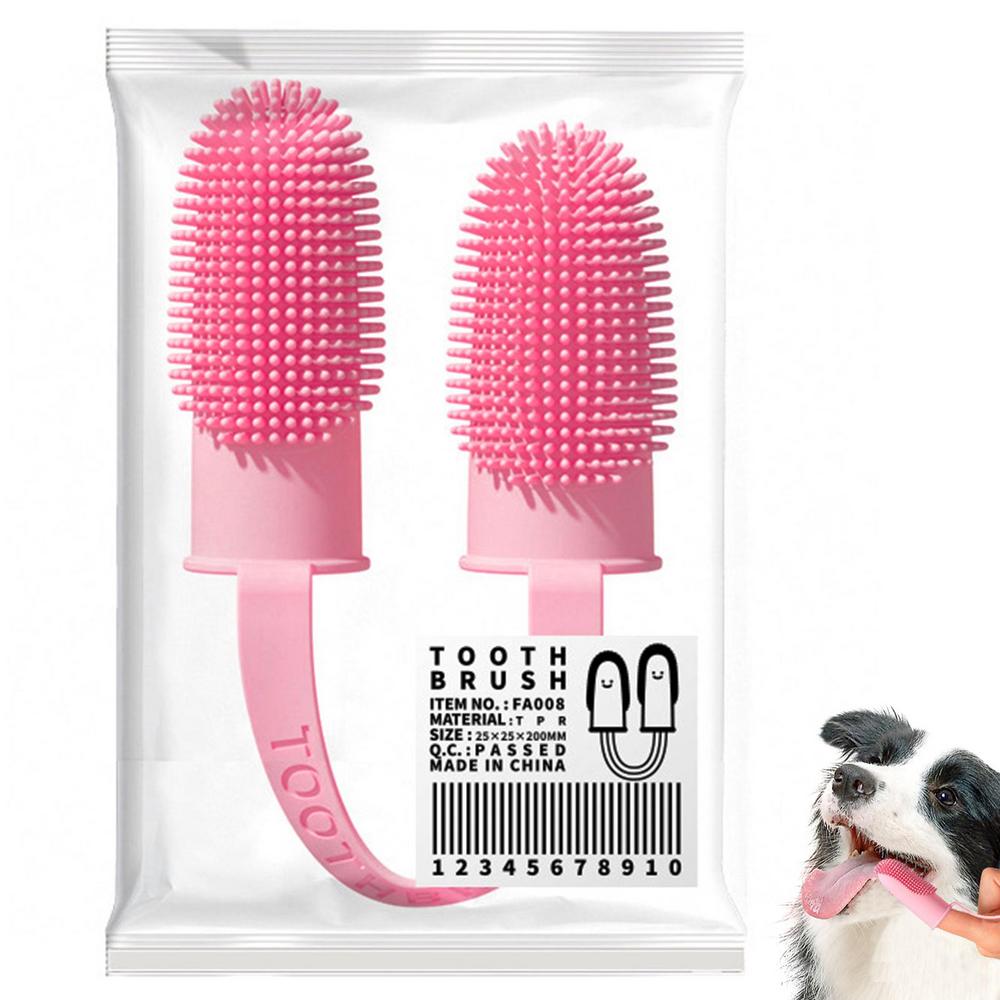 Puppy Tooth Brush Dog Finger Toothbrush For Easy Teeth Cleaning Dental Brush For Small Dogs Cats And Most Pets Two Fingers new