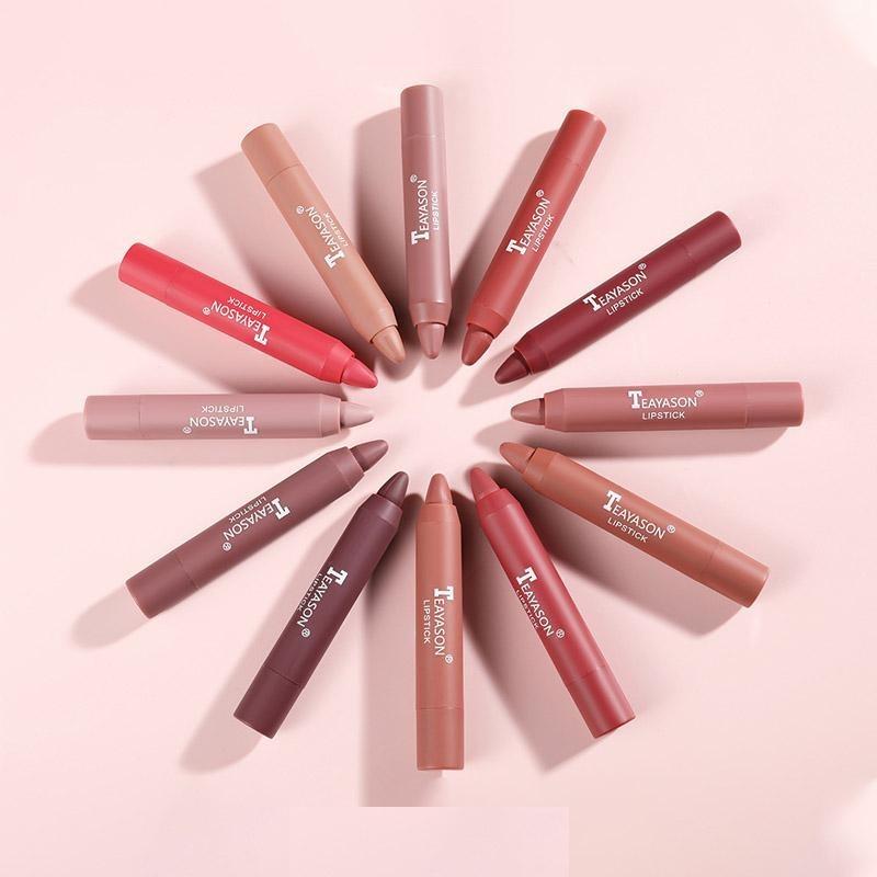 12 Colors Velvet Matte Lipsticks Pencil Waterproof Long Lasting Sexy Red Lip Stick on-Stick Cup Makeup Lip Tint Pen Cosmetic