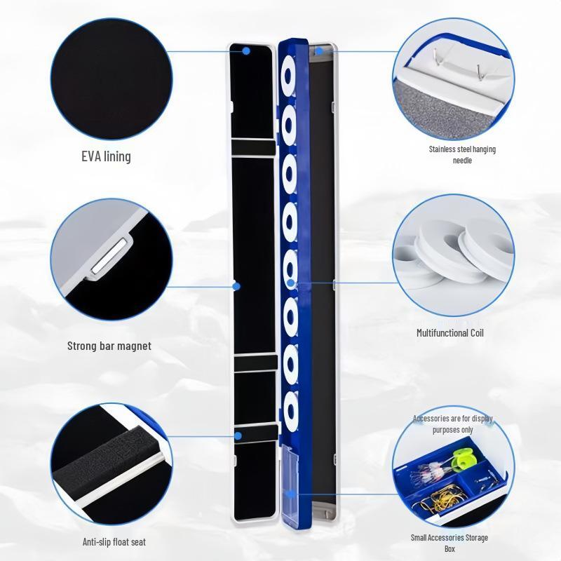 Multifunctional Double-layer Fishing Tackle Box: Leader, Float, and Pole Storage