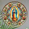 Spanish Style God Bless My Home Sign Decorative Metal Wall Art for Front Door Entryway
