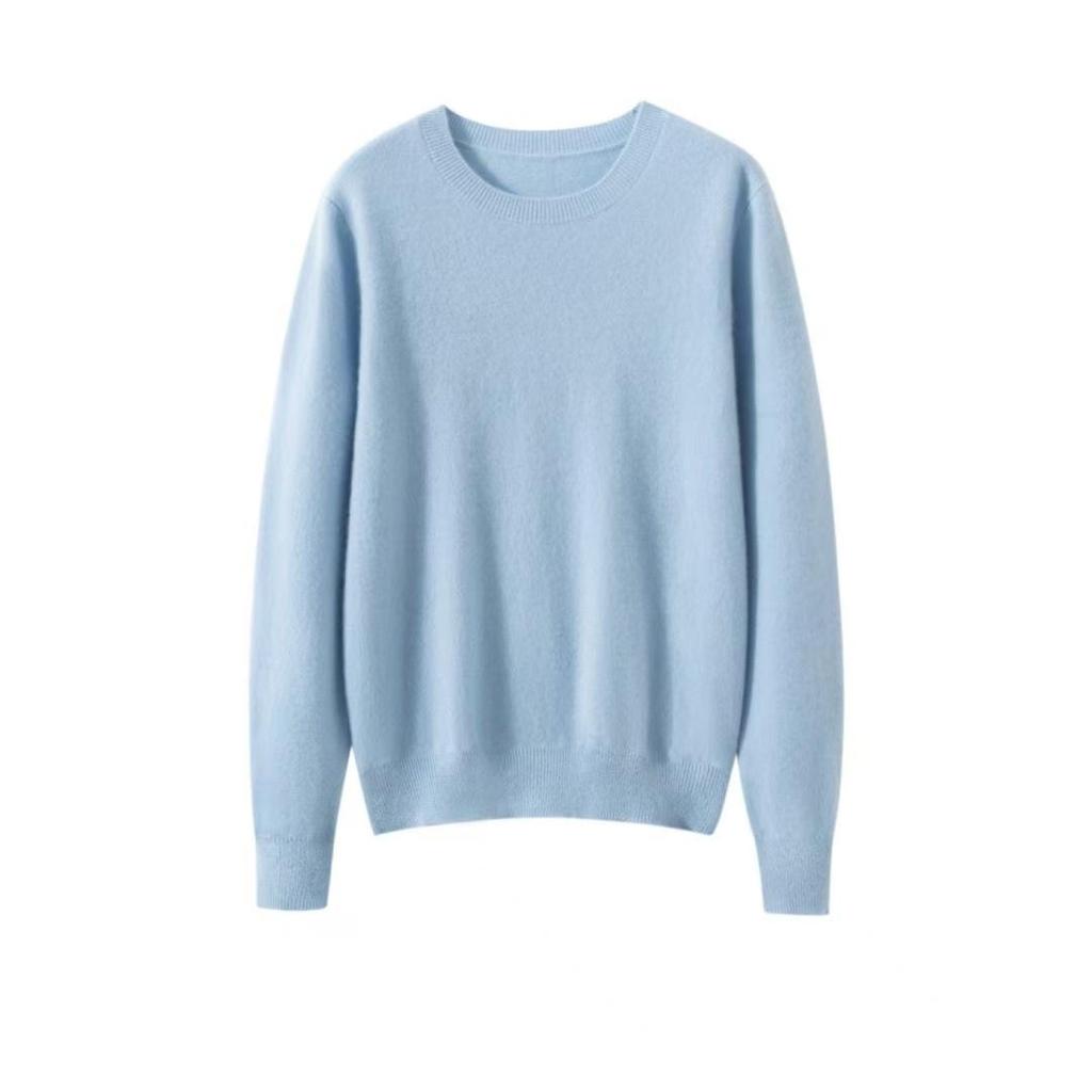 Mengyiqiu Cashmere Women's Loose Round Neck Pullover Sweater - New Arrival