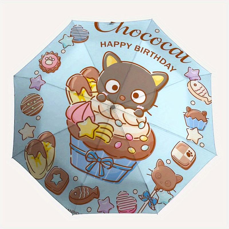 1pc Chococat Birthday Celebration Umbrella with Plastic Handle,Suitable for All Seasons Home Travel Outdoor UmbrellaSanlio092