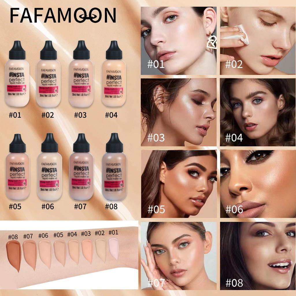 8 Colors Foundation Lasting Liquid Concealer Non-removal Foundation Oil Control Lightweight Moisturizing Hydrating Contour Concealer 30ml