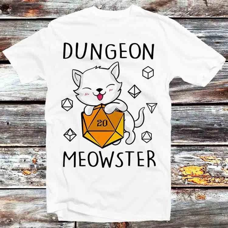 Dungeon Meowster Драконы Монстр D&D Думаю, я умру RPG Футболка B1024 XL