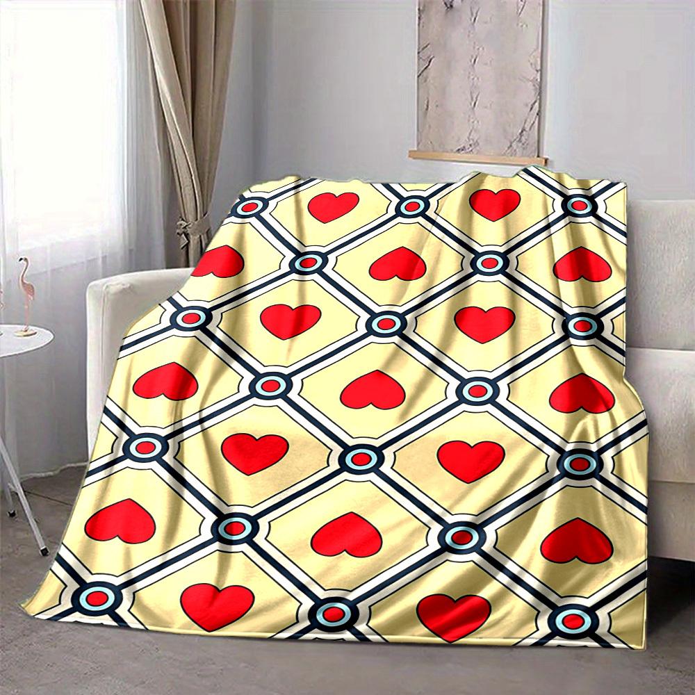 1pc Heart Pattern Blanket Warm, Cozy, And Soft, Suitable for Sofas, Beds, Cars, And Office Use.Perfect for Camping And Travel, Making It a Great Gift